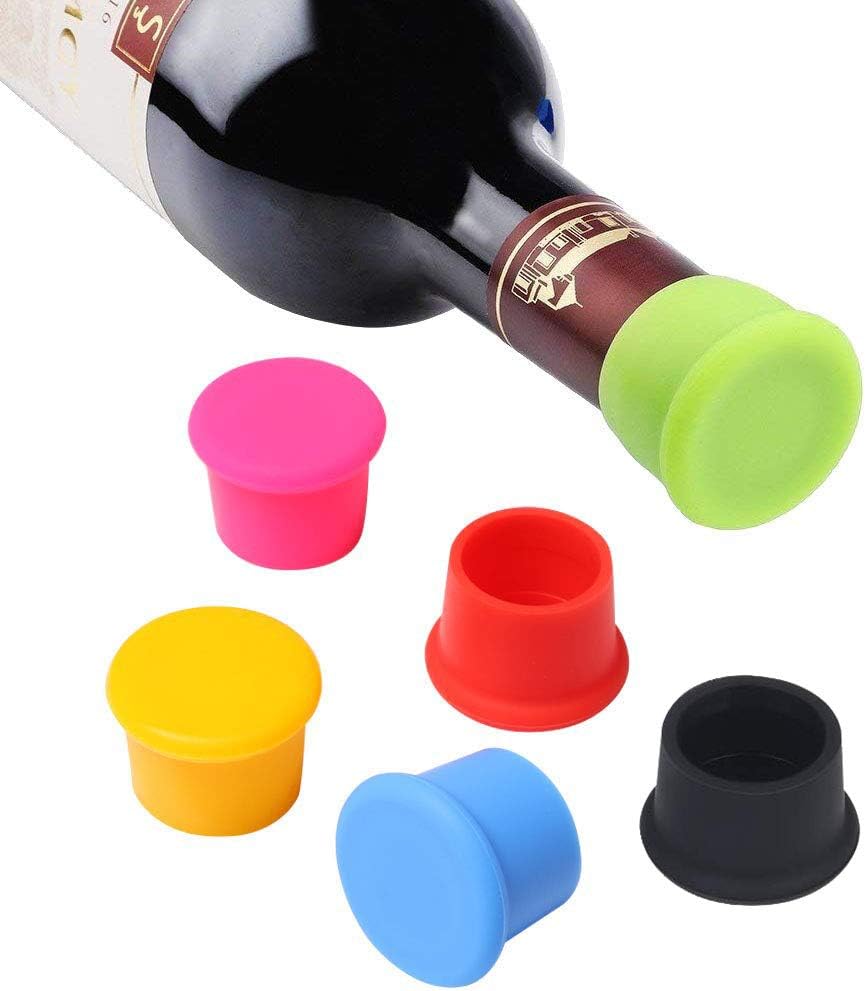 Vicloon Bottle Stopper, 6 Pcs Wine Bottle Caps Reusable Silicone Stopper Cap,Keep Flesh for Wine Beer Champagne Alcohol Sparkling Wine-0