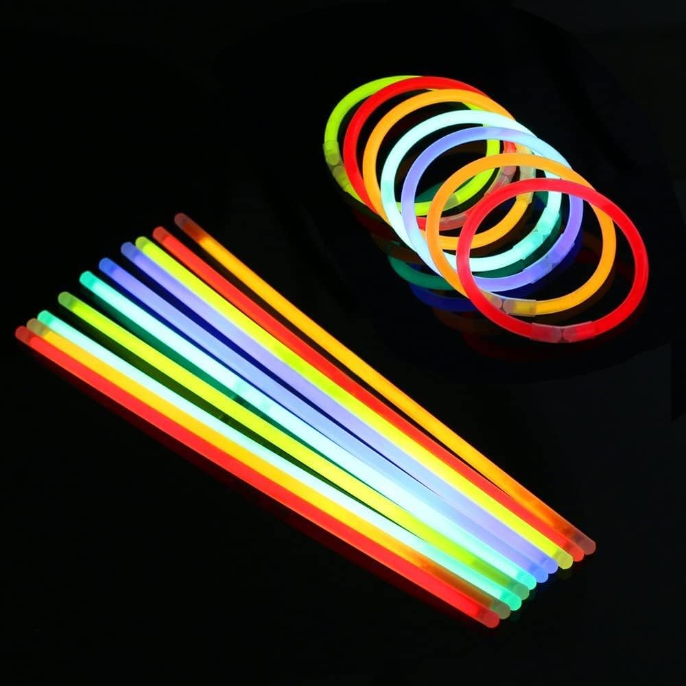 Vicloon 100 Glow Sticks for Children, Mixed Multicolored Glow Sticks-Kit to Create Glowsticks, Bracelets, Necklaces, Glasses and Ball for Party Supplies, Concert, Birthday-3