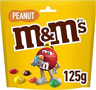 M&M's Peanut Chocolate Pouch, 125g, (Pack of 1)