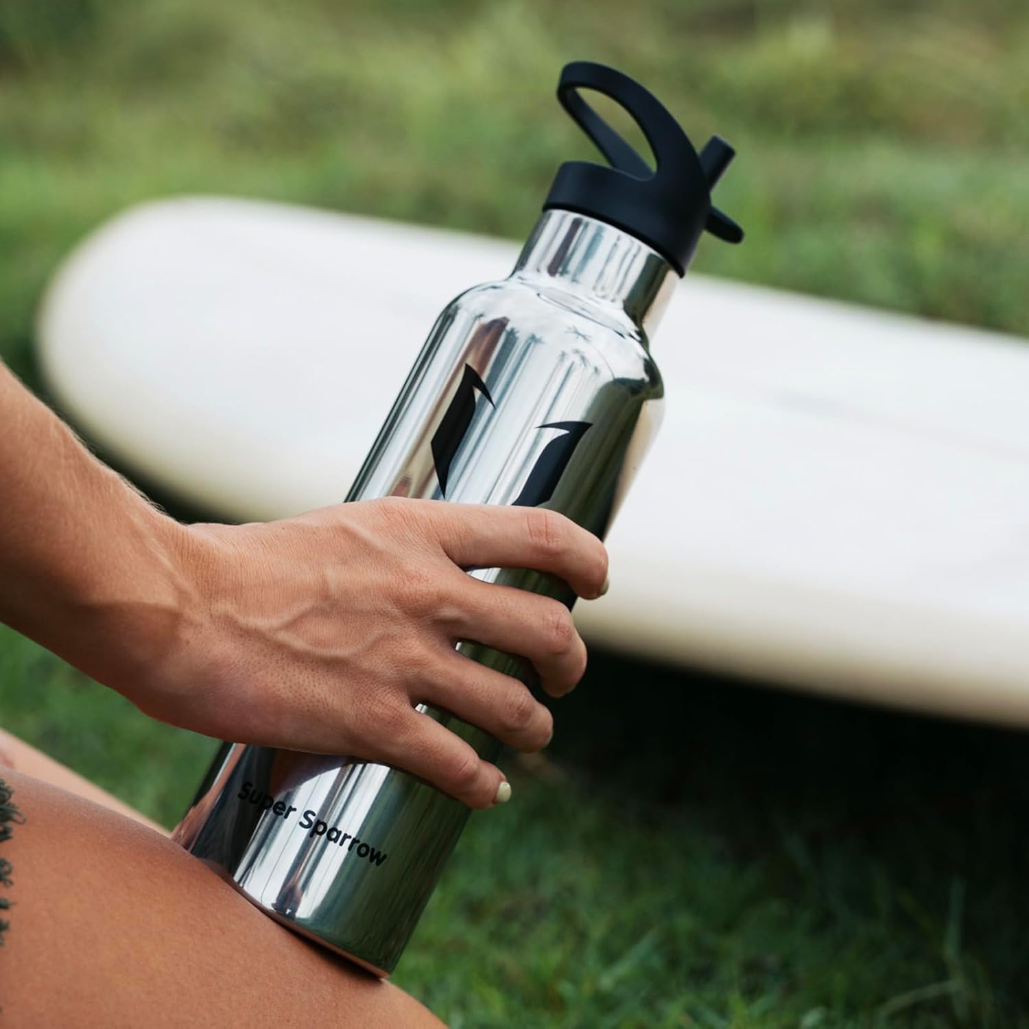 Super Sparrow Stainless Steel Water Bottle - 350ml/500ml/620ml/750ml/1L- Insulated Metal Water Bottle - Standard Mouth Flask - BPA Free - Straw Water Bottle for Work, Gym, Sports-5