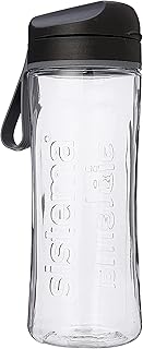 Sistema Hydrate Tritan Swift Water Bottle | 600 ml | Leakproof Water Bottle | BPA-Free | Black