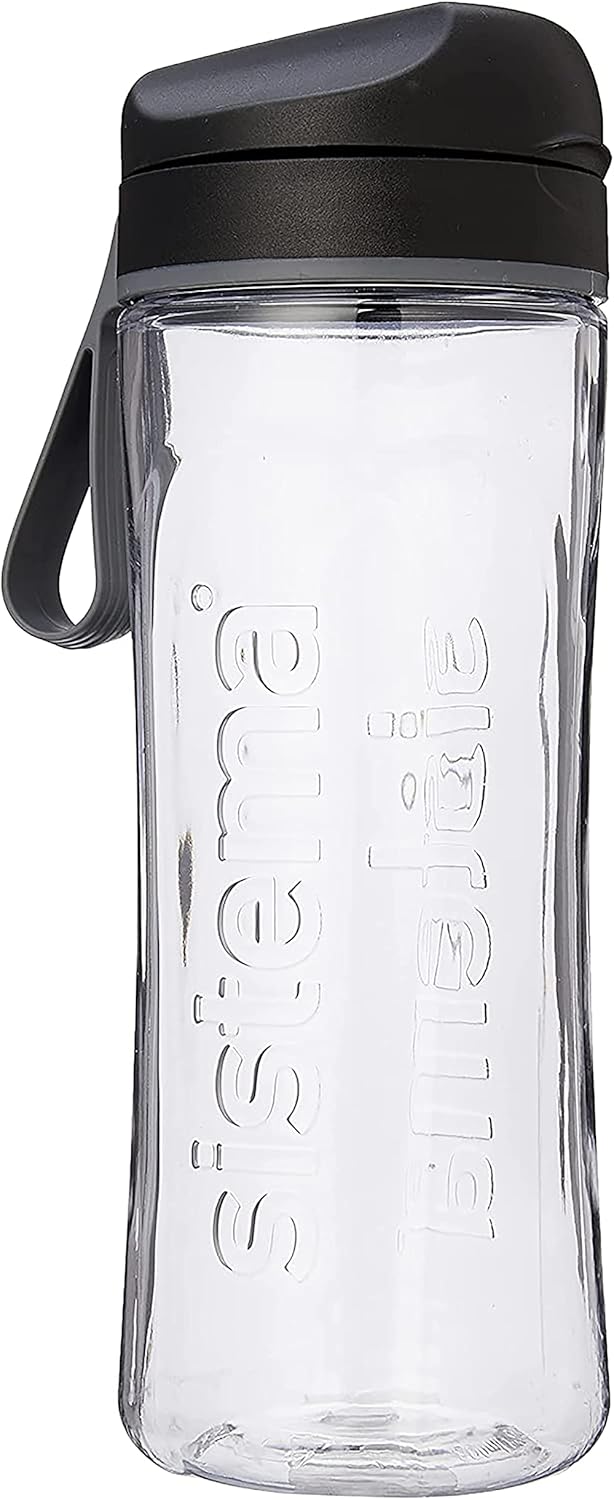 Sistema Hydrate Tritan Swift Water Bottle | 600 ml | Leakproof Water Bottle | BPA-Free | Black-0