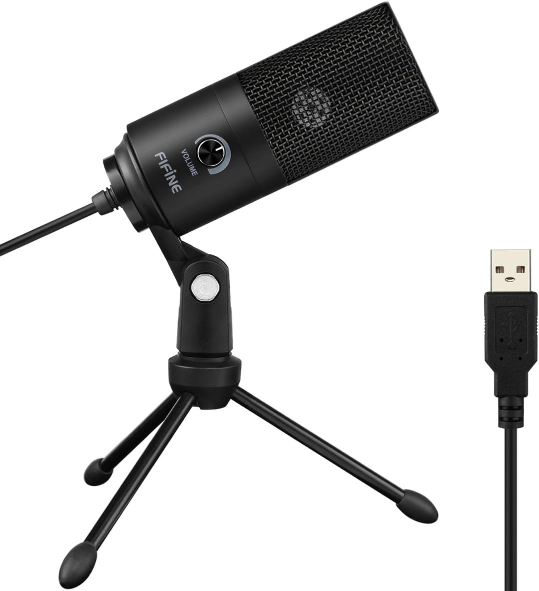 FIFINE USB Microphone, Metal Condenser Recording Microphone for Laptop MAC or Windows Cardioid Studio Recording Vocals, Voice Overs,Streaming Broadcast and YouTube Videos-669B-0