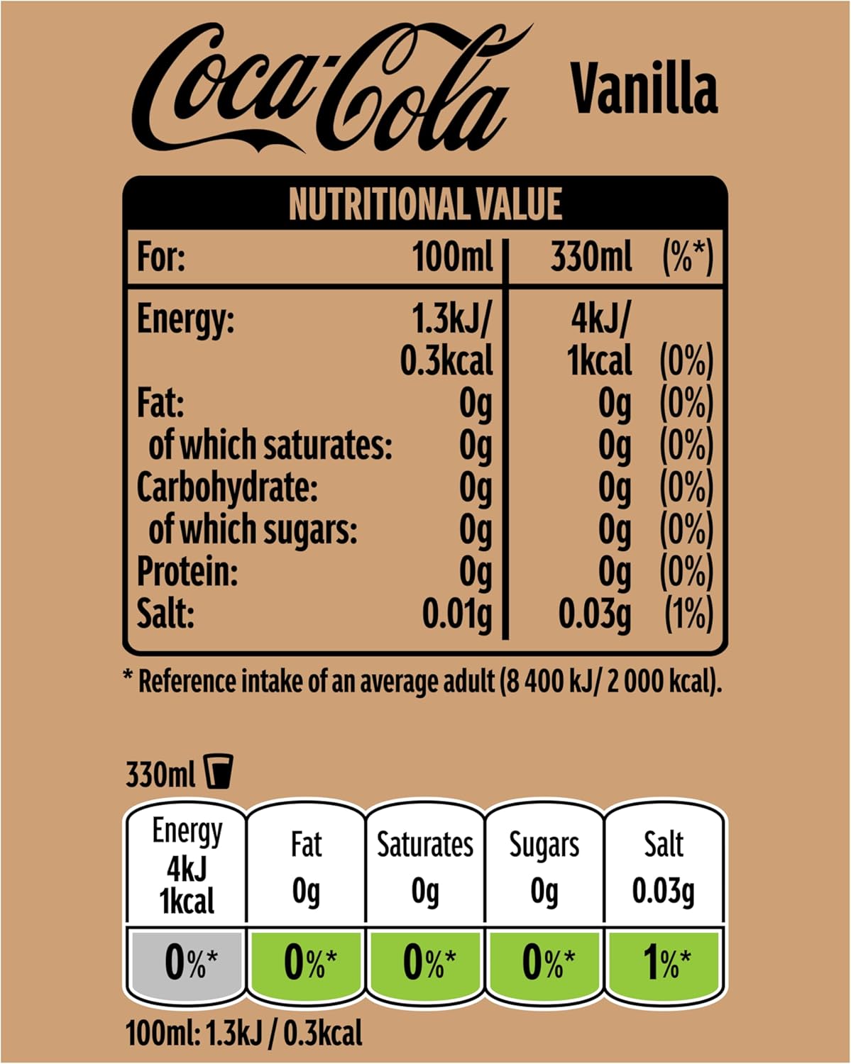 Coca-Cola Zero Sugar Vanilla 8 x 330 ml-3