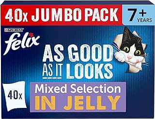 FELIX As Good As it Looks Senior 7+ Mixed in Jelly Wet Cat Food 40x100g