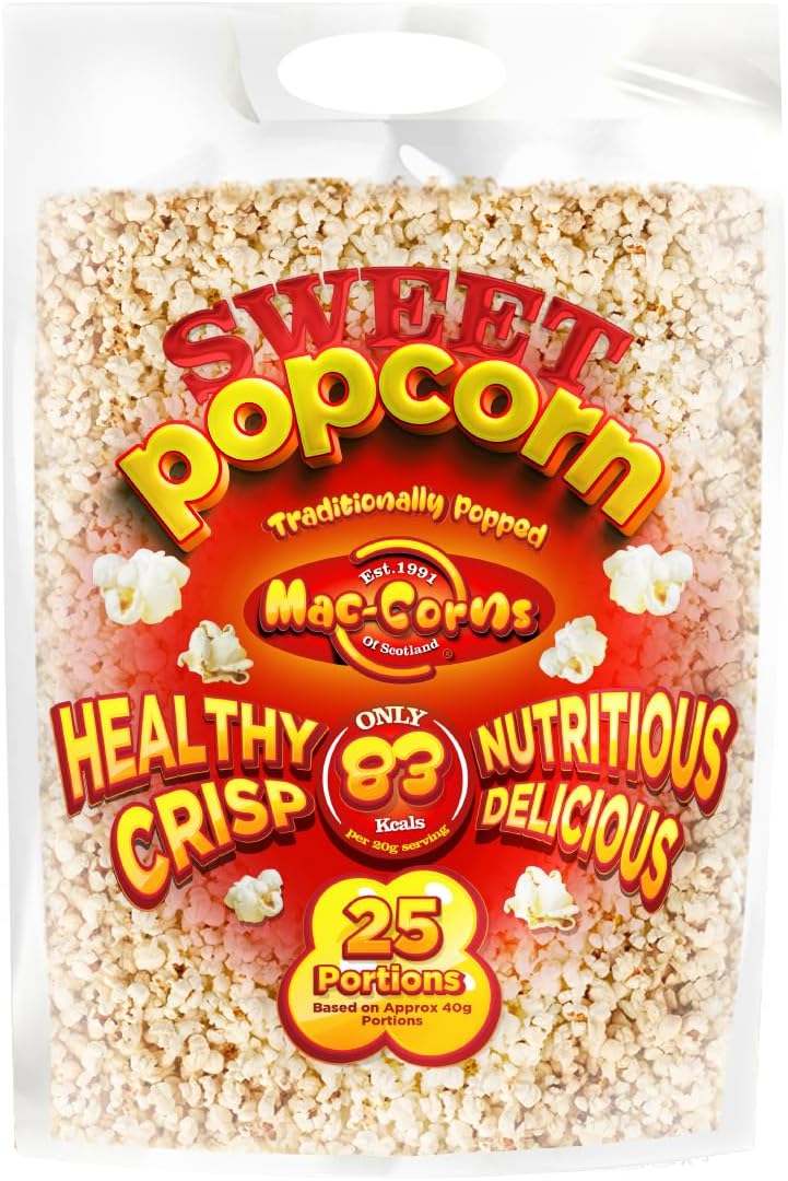 Sweet Popcorn,1kg Mega Pack, Traditionally Popped-0