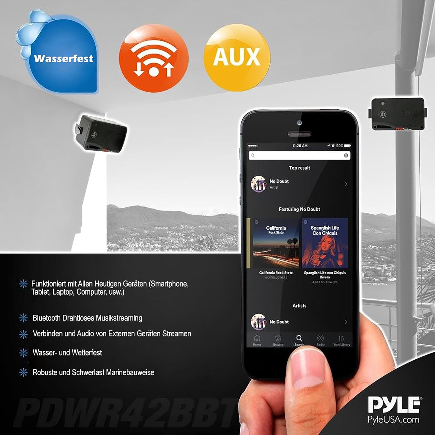 Pyle Portable Wireless Speaker - Bluetooth Speaker – Set of two, Waterproof 3-Way Active Passive HIFI Speakers, Wireless Ceiling Mound Dual Speakers System, w /Heavy robust grille, Indoor/Outdoor Use-4