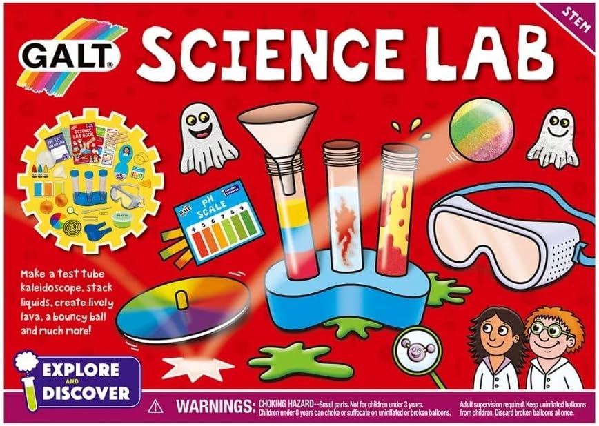 Galt Science Lab - Explore and Discover Science Kit for Kids, Childrens Craft Set - 20 Fun STEM Science Experiments and Guide Book - Make a Kaleidoscope, Lava, Bouncy Ball and More - For Ages 6 Plus-8