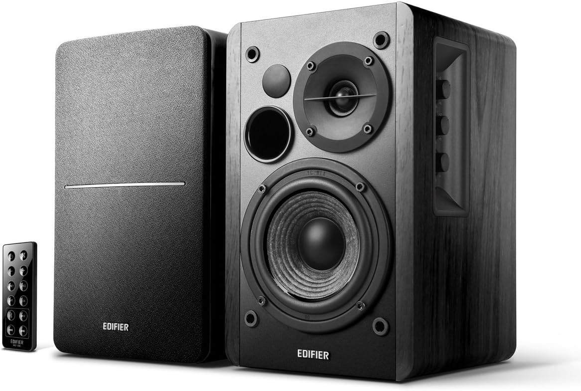 Edifier R1280DB Powered Bluetooth Bookshelf Speakers - Optical Input - Wireless Studio Monitors - 4 Inch Near Field Speaker - 42w RMS - Black-5