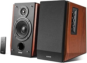 Edifier R1700BT Bluetooth Bookshelf Speakers - Active Near-field Studio Monitors - Powered Speakers 2.0 Setup Wooden Enclosure - 66W RMS, Brown