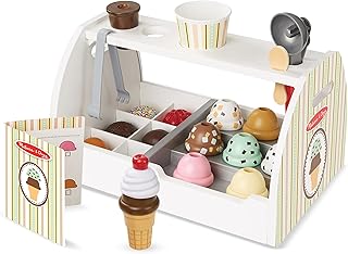 Melissa & Doug Wooden Ice Cream Toy Shop, Ice Cream Toy, Wooden Play Food Sets for Children, Wooden Food Toys & Play Kitchen Accessories, Play Food & Kitchen Toys, Gift for 3 Year Old Boy or Girl