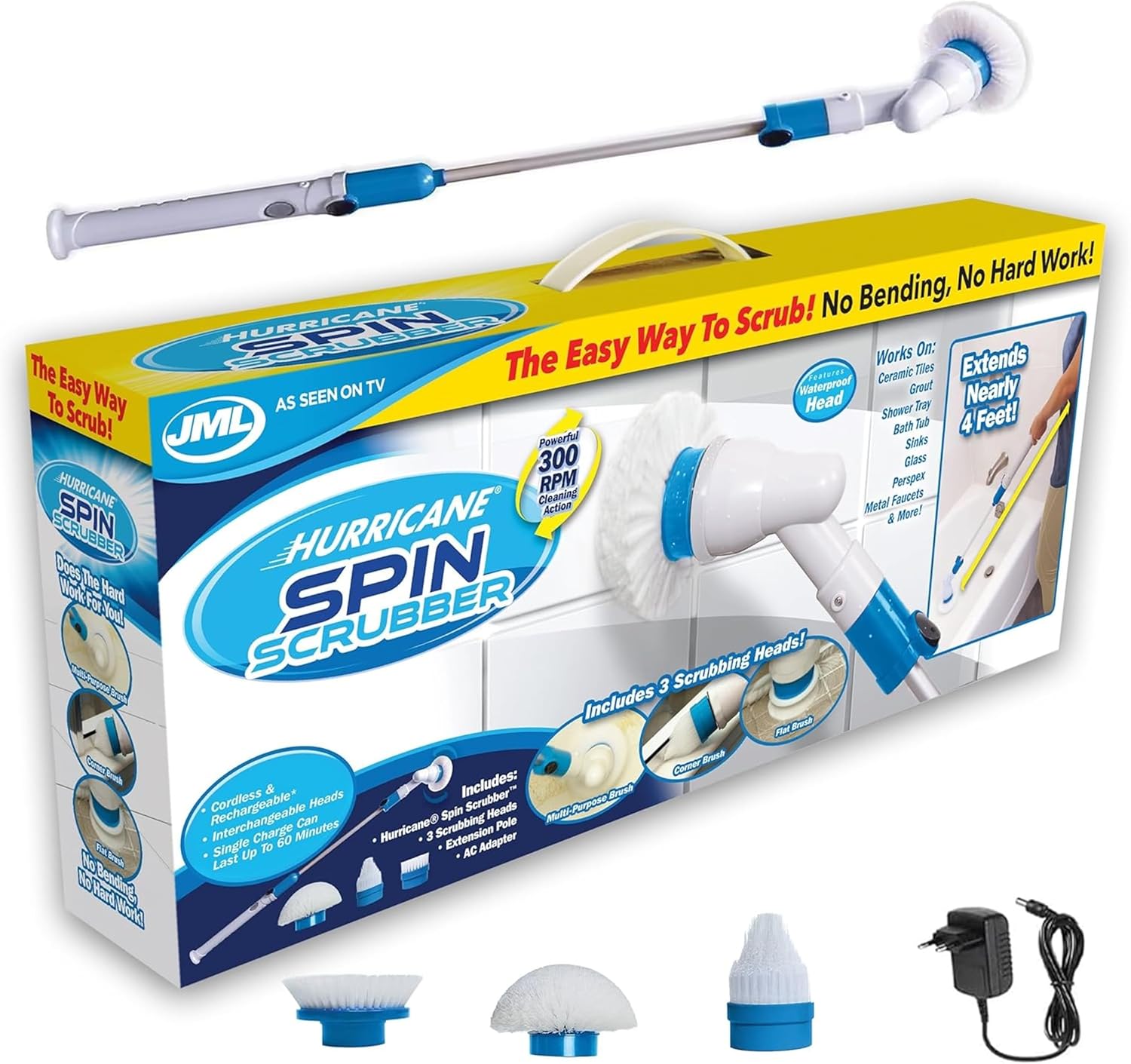 JML Hurricane Spin Scrubber: The'reach anywhere' cordless power scrubber-0