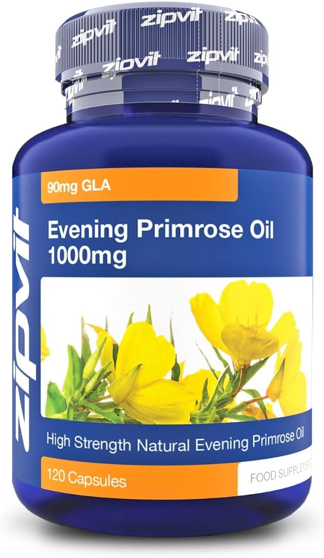 Zipvit Evening Primrose Oil 1000mg, 120 Softgel Capsules, Pure Cold Pressed Evening Primrose Oil, High in Omega 6 Gamma Linolenic Acid, Supports Women's Health-0