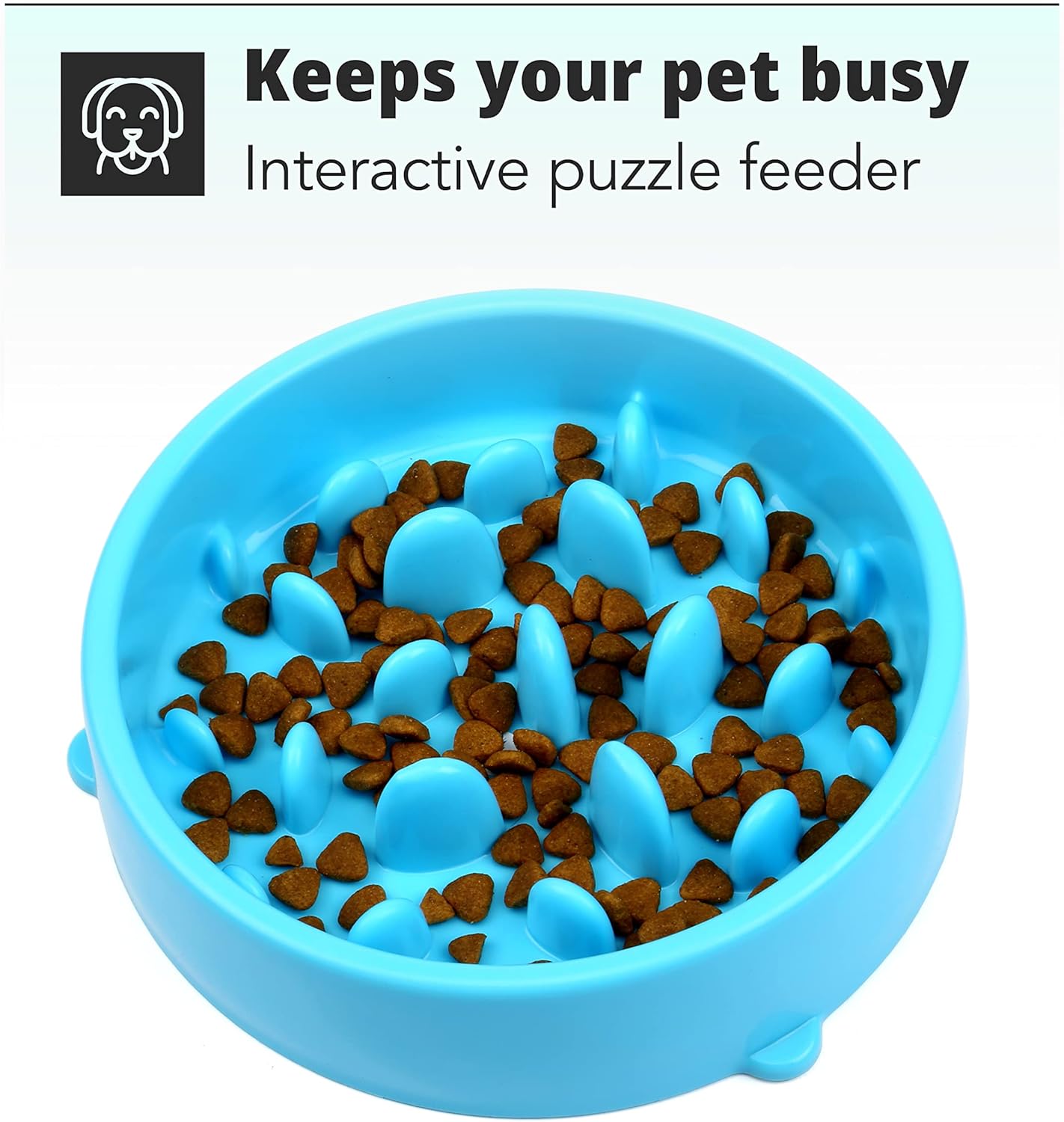 H&S Slow Feeder Dog Bowl - Slow Eating Dog Bowl - Interactive Feeder - Slow Down Feed Dog Cat Feeding Bowl - Pet Bloat Stop Dog Bowl-3