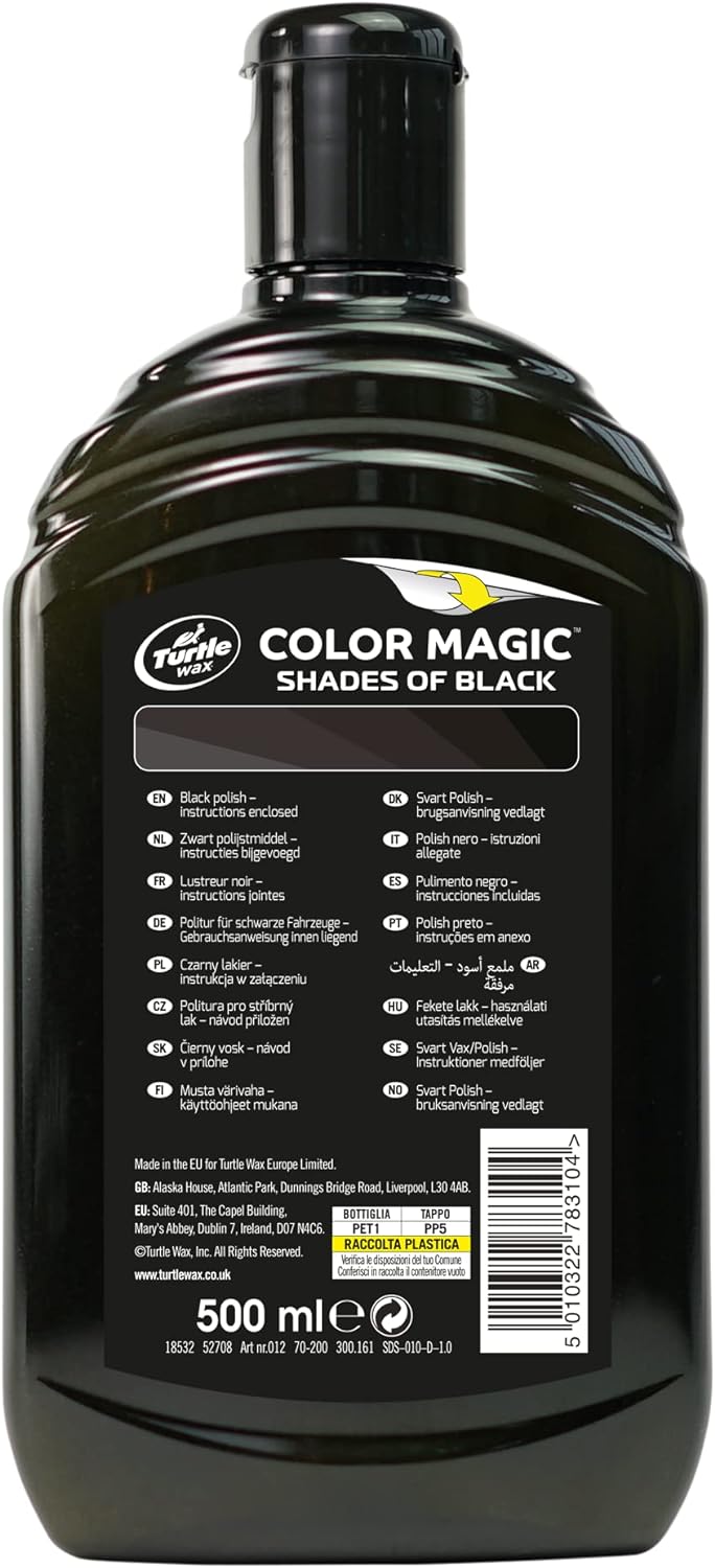 Turtle Wax 52708 Color Magic Car Paintwork Polish Restores Colour & Shine Black 500ml-2