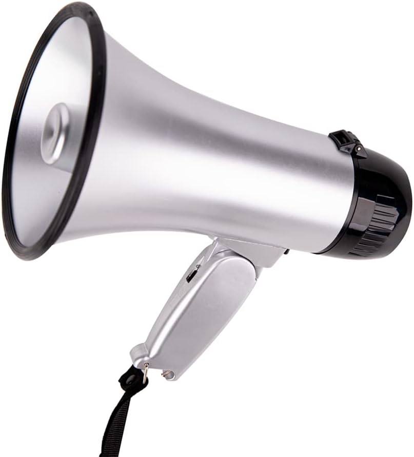 MyMealivos Portable megaphone bullhorn 20 Watt Power Megaphone Speaker Voice And Siren/Alarm Modes With Volume Control And Strap-0