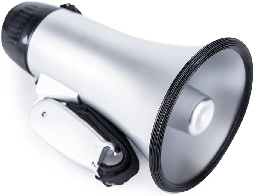 MyMealivos Portable megaphone bullhorn 20 Watt Power Megaphone Speaker Voice And Siren/Alarm Modes With Volume Control And Strap-1