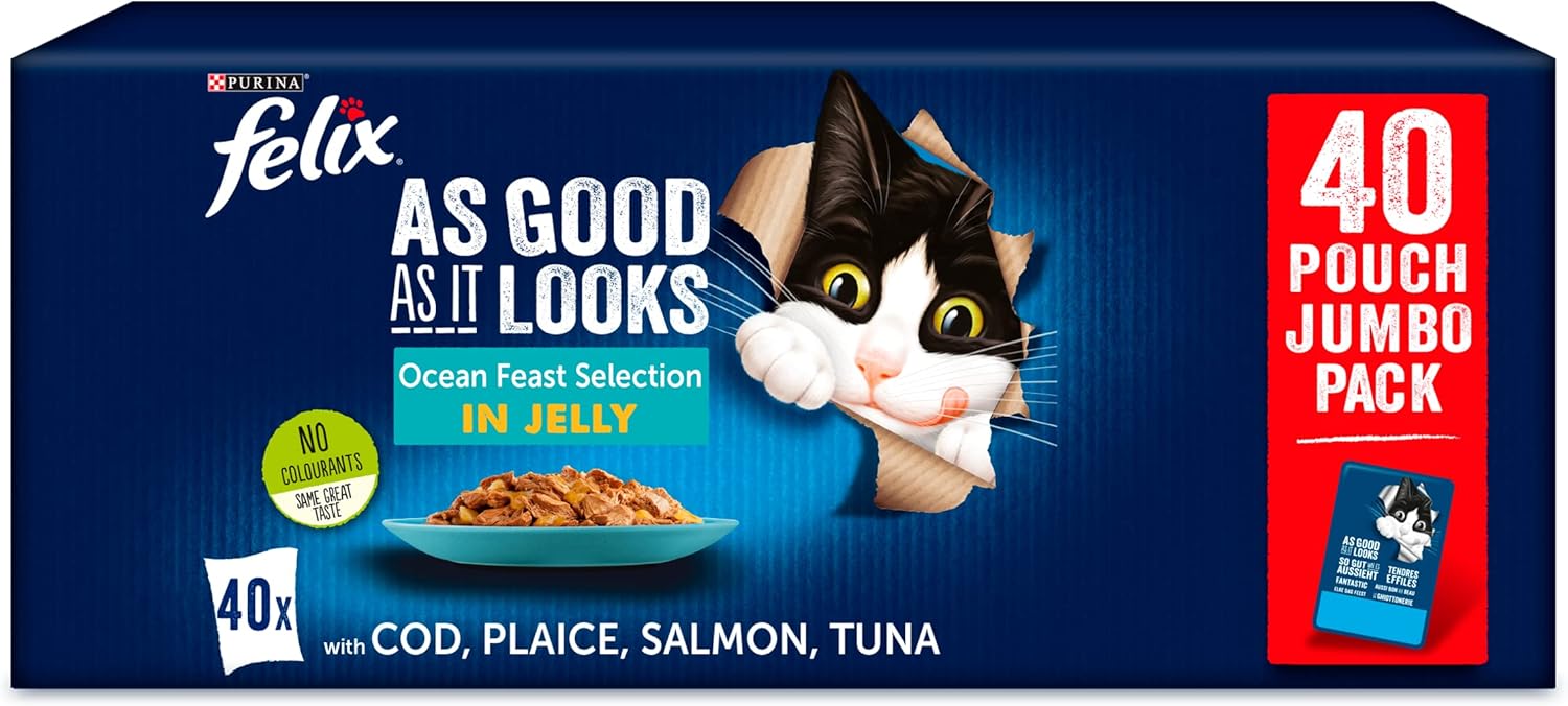 Felix As Good As It Looks Ocean Feasts Cat Food 100 g (Pack of 40)-0