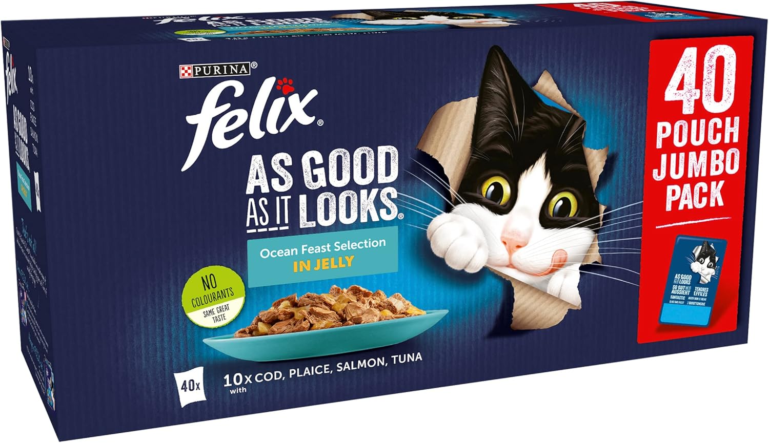 Felix As Good As It Looks Ocean Feasts Cat Food 100 g (Pack of 40)-1