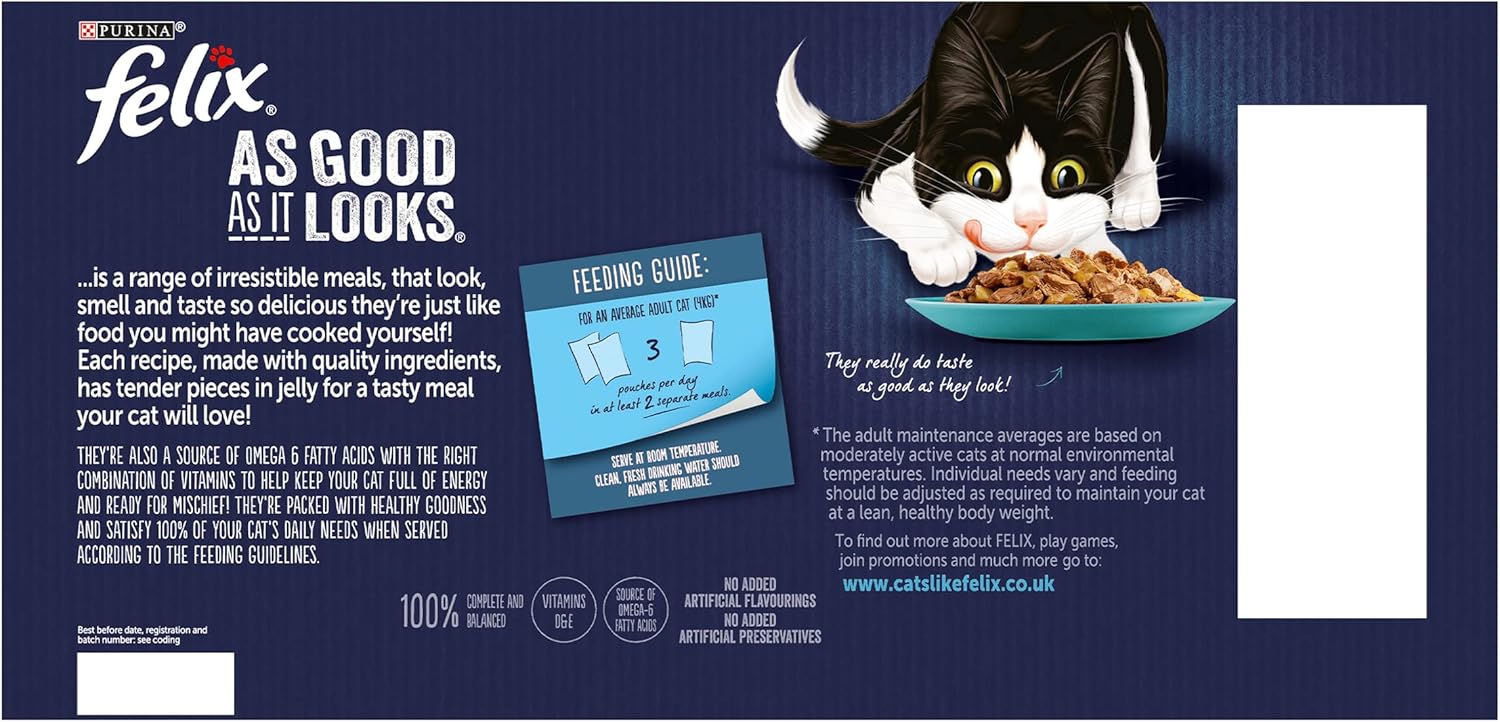 Felix As Good As It Looks Ocean Feasts Cat Food 100 g (Pack of 40)-2