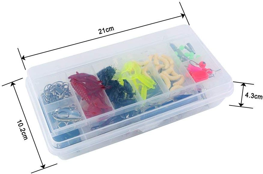 Vicloon 120 PCS Fishing Lures Mixed Including Spinners,VIB,Treble Hooks,Single Hooks,Swivels,Pliers and Tackle Box-6