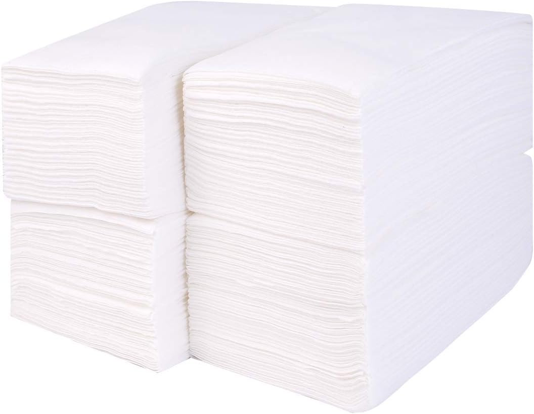 Gmark Linen-Feel Guest Towels – Premium Cloth-Like Paper Hand Napkins, Disposable White Guest Towel (200 Pack) for Kitchen, Bathroom, Weddings or Events GM1059-0