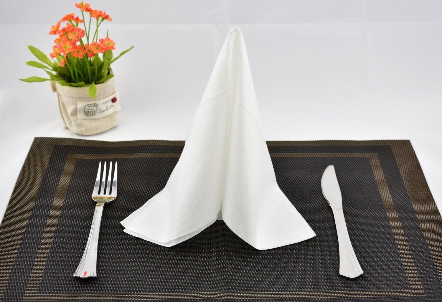 Gmark Linen-Feel Guest Towels – Premium Cloth-Like Paper Hand Napkins, Disposable White Guest Towel (200 Pack) for Kitchen, Bathroom, Weddings or Events GM1059-5