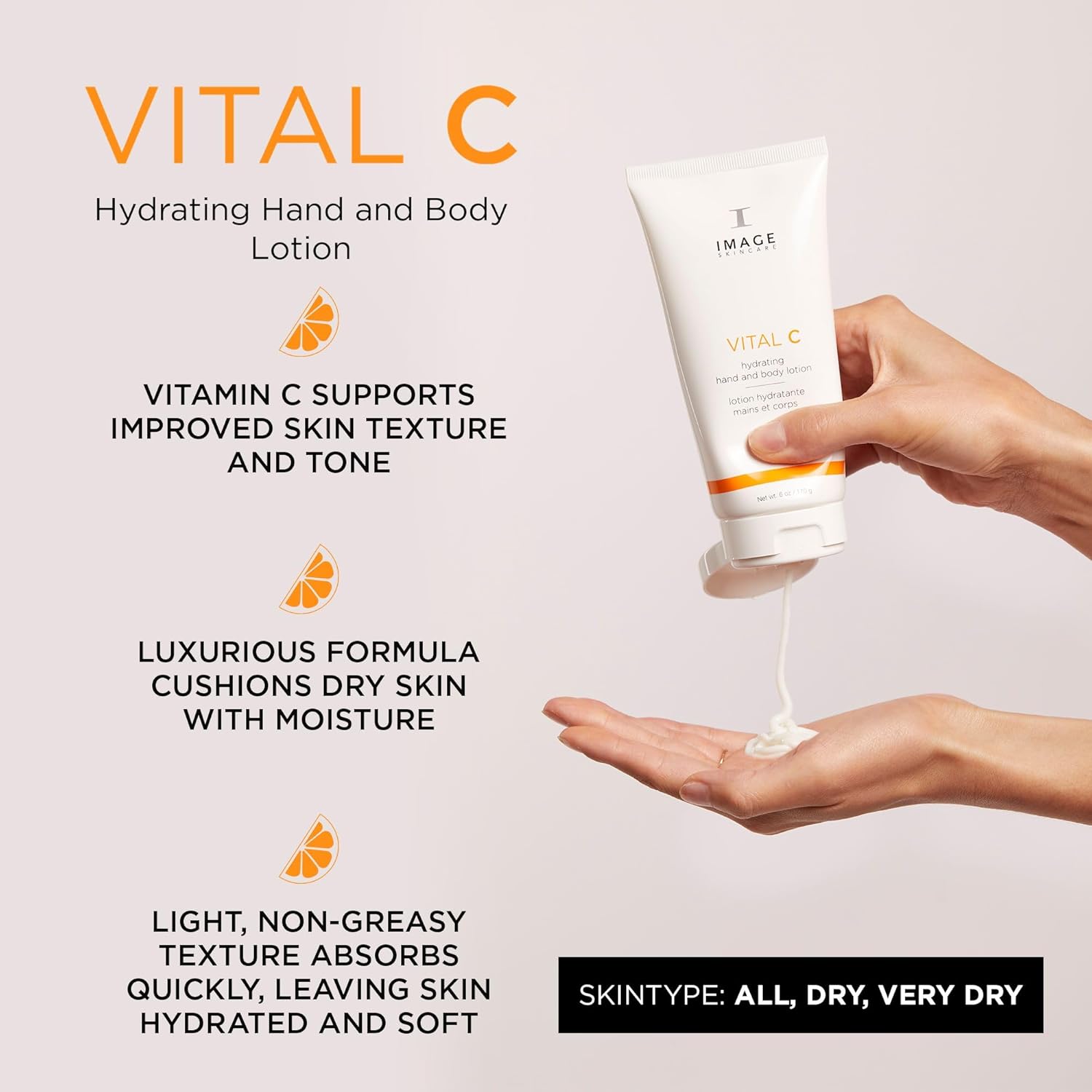 IMAGE Skincare, VITAL C Hydrating Hand and Body Lotion, Brightening and Moisturizing with Vitamin C, Shea Butter and Hyaluronic Acid, 170 g-1