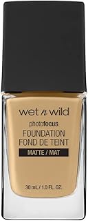 Wet n Wild Photo Focus Foundation Matte, High-coverage Foundation with Light-adjusting Complex for a White Cast-free Effect and a Camera-ready Makeup, Matte Finish, Vegan, Golden Beige