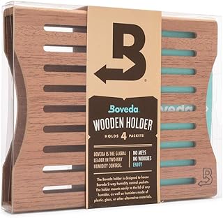 Boveda for Cigars | Wood Boveda Holder for Humidor | For Use With Four (4) Size 60 Boveda (Sold Separately) | Includes Magnetic and Velcro® Mounting Kits | 1-Count