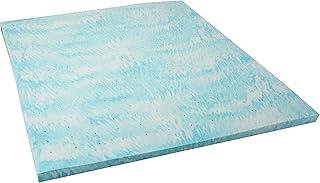 Linenspa Gel Swirl Memory Foam Topper, Blue, King