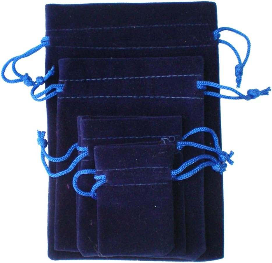 Time to Sparkle 10pcs 7x9cm Velvet Drawstring Bags Velvet Pouches for Jewelry Gift Packaging Wedding, Navy Blue-2