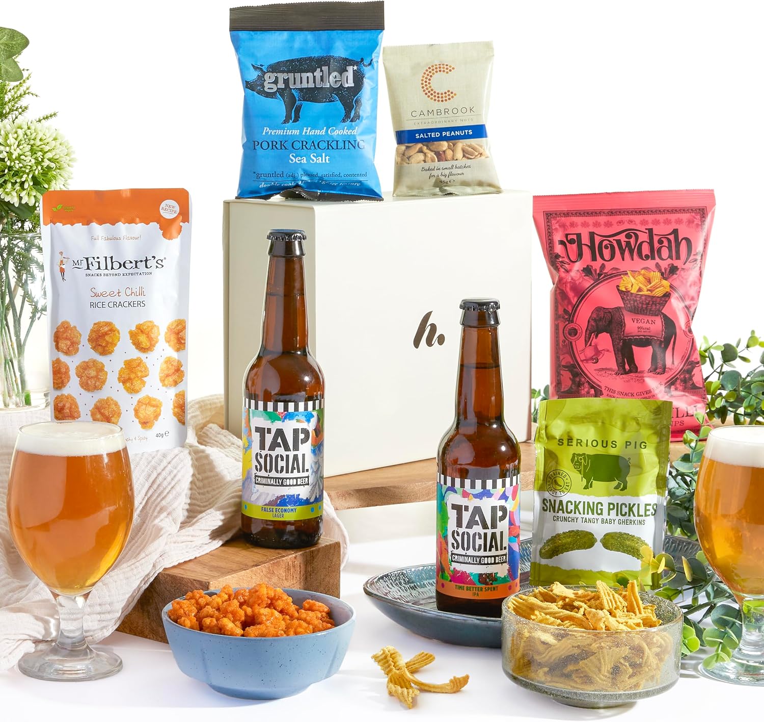 Craft Beer Hamper With Snacks - Craft Lager, IPA, Premium Pub Style Snacks, Beer Gifts For Men, Food Gifts For Men, Alcohol Gifts For Men, Birthday Hamper Gifts For Men, By Clearwater Hampers-0