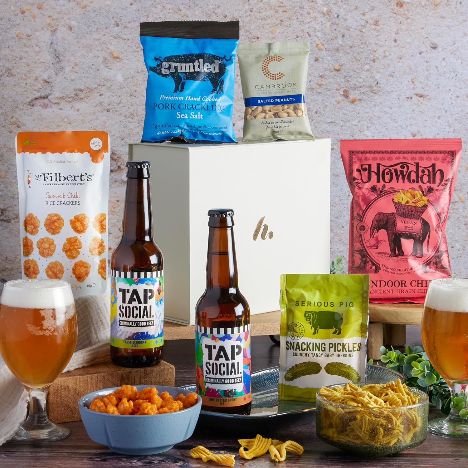 Craft Beer Hamper With Snacks - Craft Lager, IPA, Premium Pub Style Snacks, Beer Gifts For Men, Food Gifts For Men, Alcohol Gifts For Men, Birthday Hamper Gifts For Men, By Clearwater Hampers-1