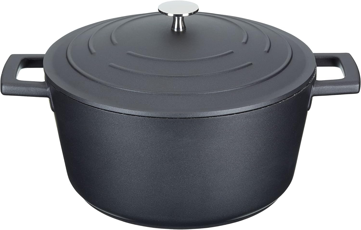 MasterClass Casserole Dish With Lid, Medium 4L/24 cm, Lightweight Cast Aluminium, Induction Hob And Oven Safe, Black-0