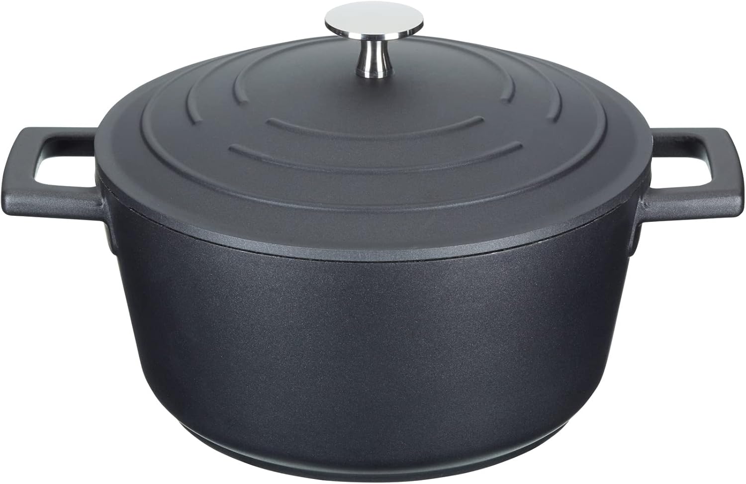 MasterClass Small Casserole Dish with Lid 2.5L/20 cm, Lightweight Cast Aluminium, Induction Hob and Oven Safe, Black-0