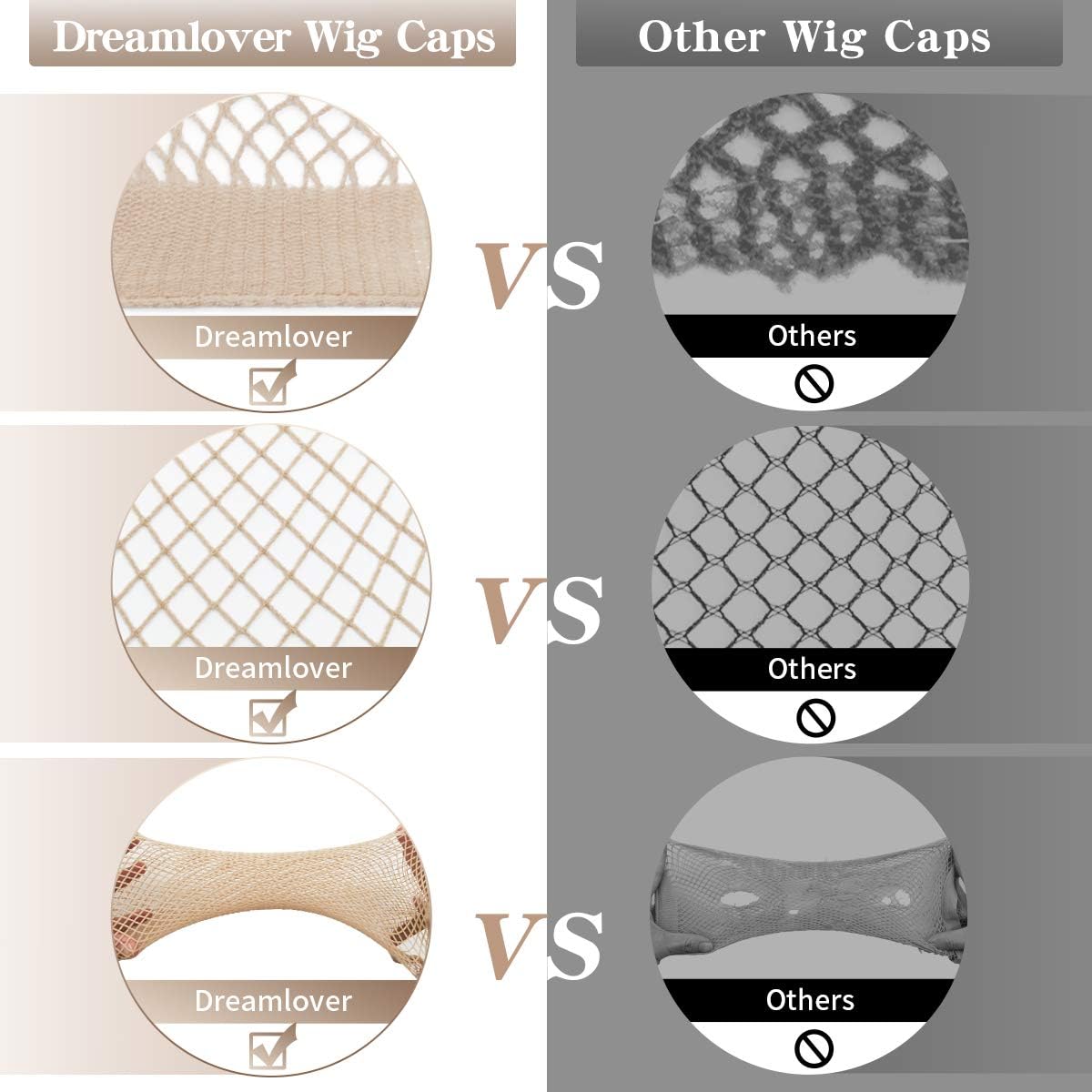 Dreamlover Hair Net for Wigs, Wig Caps to Hold Wig in Place, Wig Net for Long Hair, Nude, 2 Pieces-6