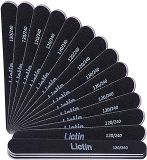 Lictin Pack of 16 Professional Nail Files Double Sided Emery Board (120/240 Grit)