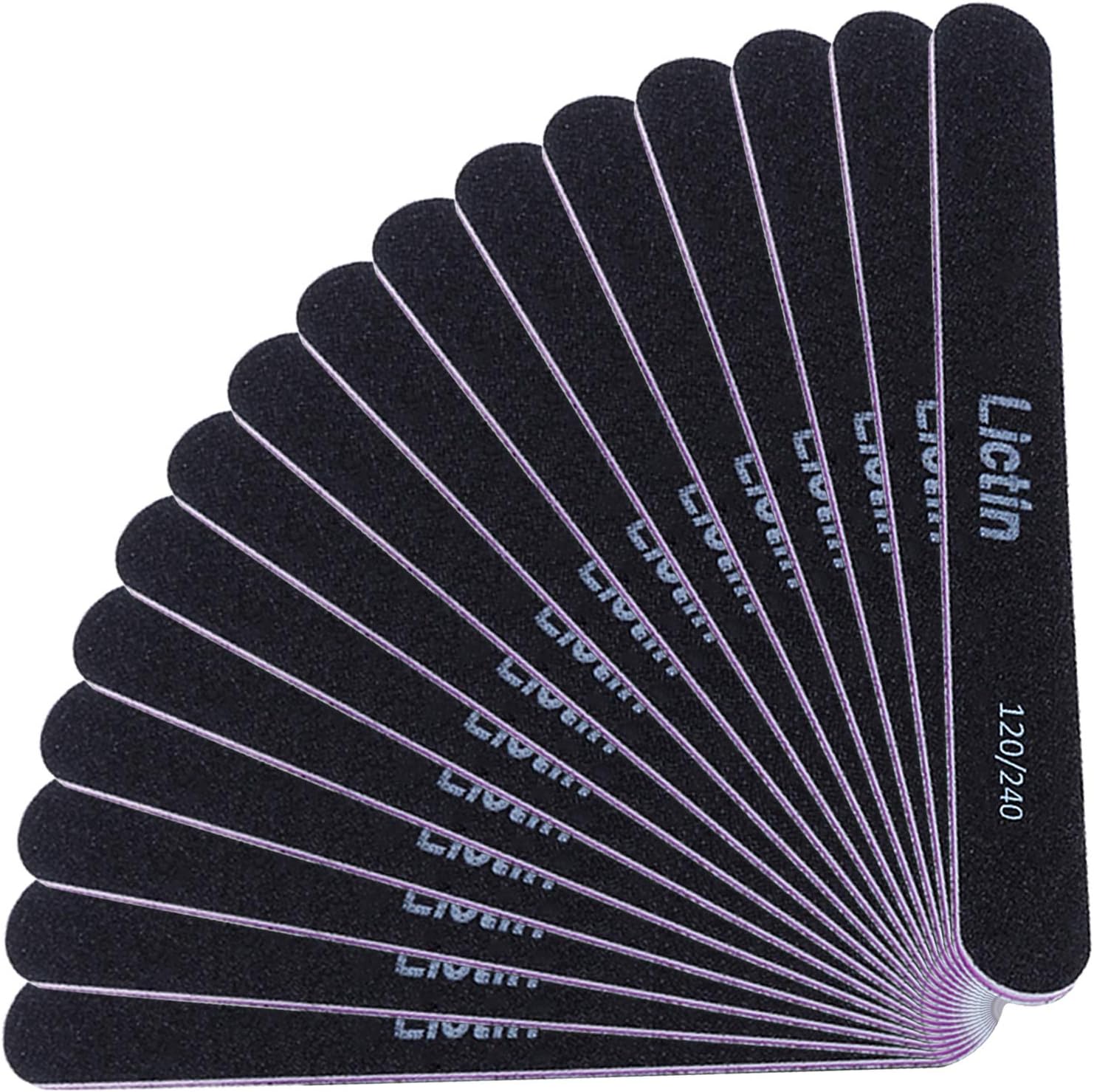 Lictin Pack of 16 Professional Nail Files Double Sided Emery Board (120/240 Grit)-7