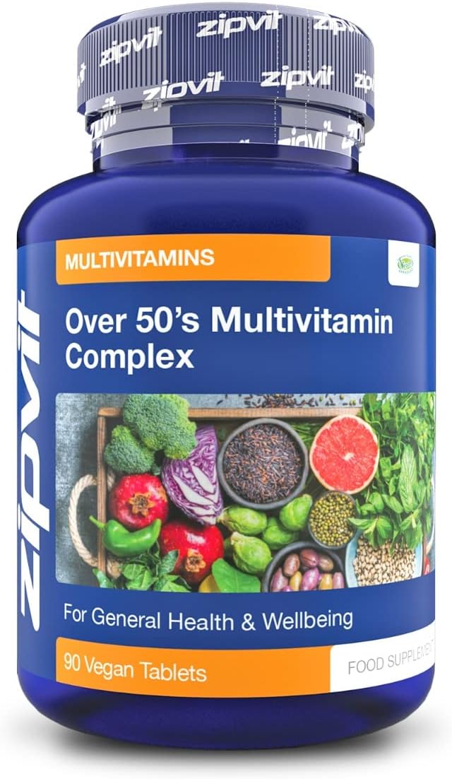 Multivitamin Advanced 50 Plus Active Formula for Women & Men - 90 Vegan Tablets. Supports Bone Health and Your Immune System. UK Supplier. 3 Months Supply-0