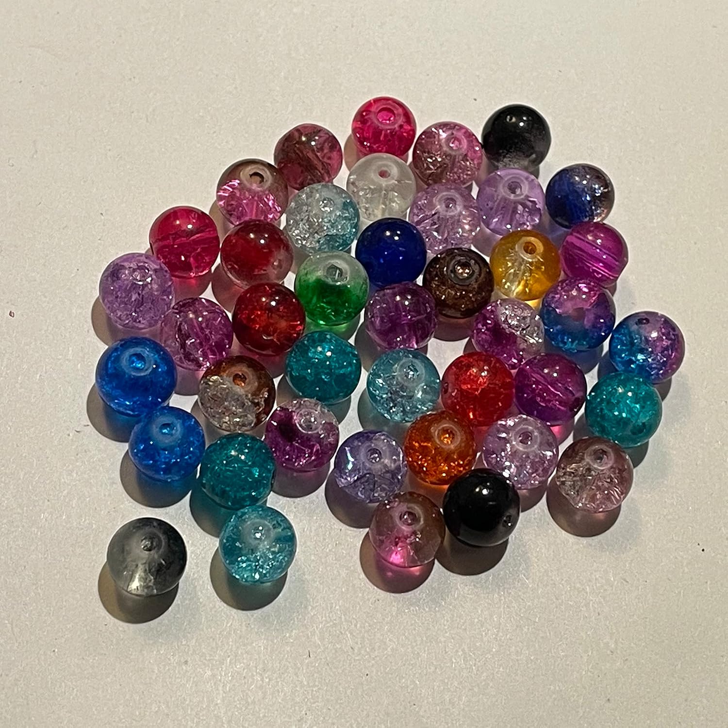 The Bead and Button Box - 100 Beautiful Crackle Beads 8mm Mixed Split Colour. Ideal for Jewellery Making, Home Decor and Other Craft Products-2