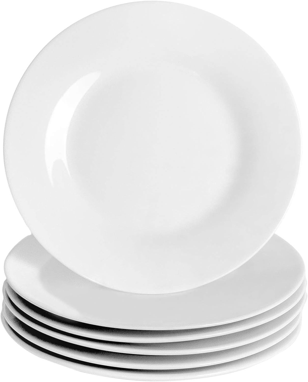 Argon Tableware 6X White 15.4cm (6 Inch) Wide Rimmed Side Plates - Desert Serving Dinner Set Bread Plate - Dishwasher and Microwave Safe Ceramic-0