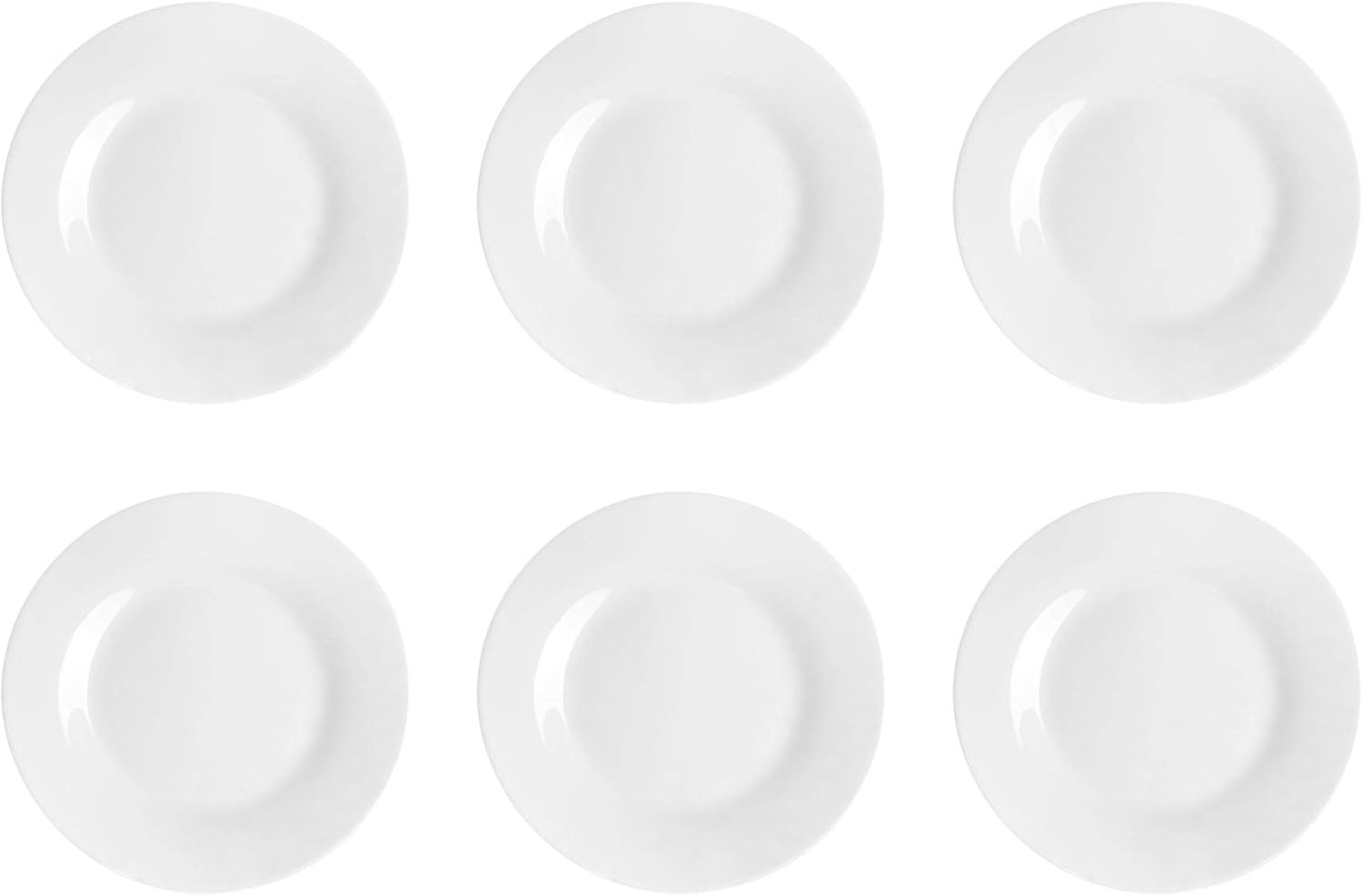 Argon Tableware 6X White 15.4cm (6 Inch) Wide Rimmed Side Plates - Desert Serving Dinner Set Bread Plate - Dishwasher and Microwave Safe Ceramic-7