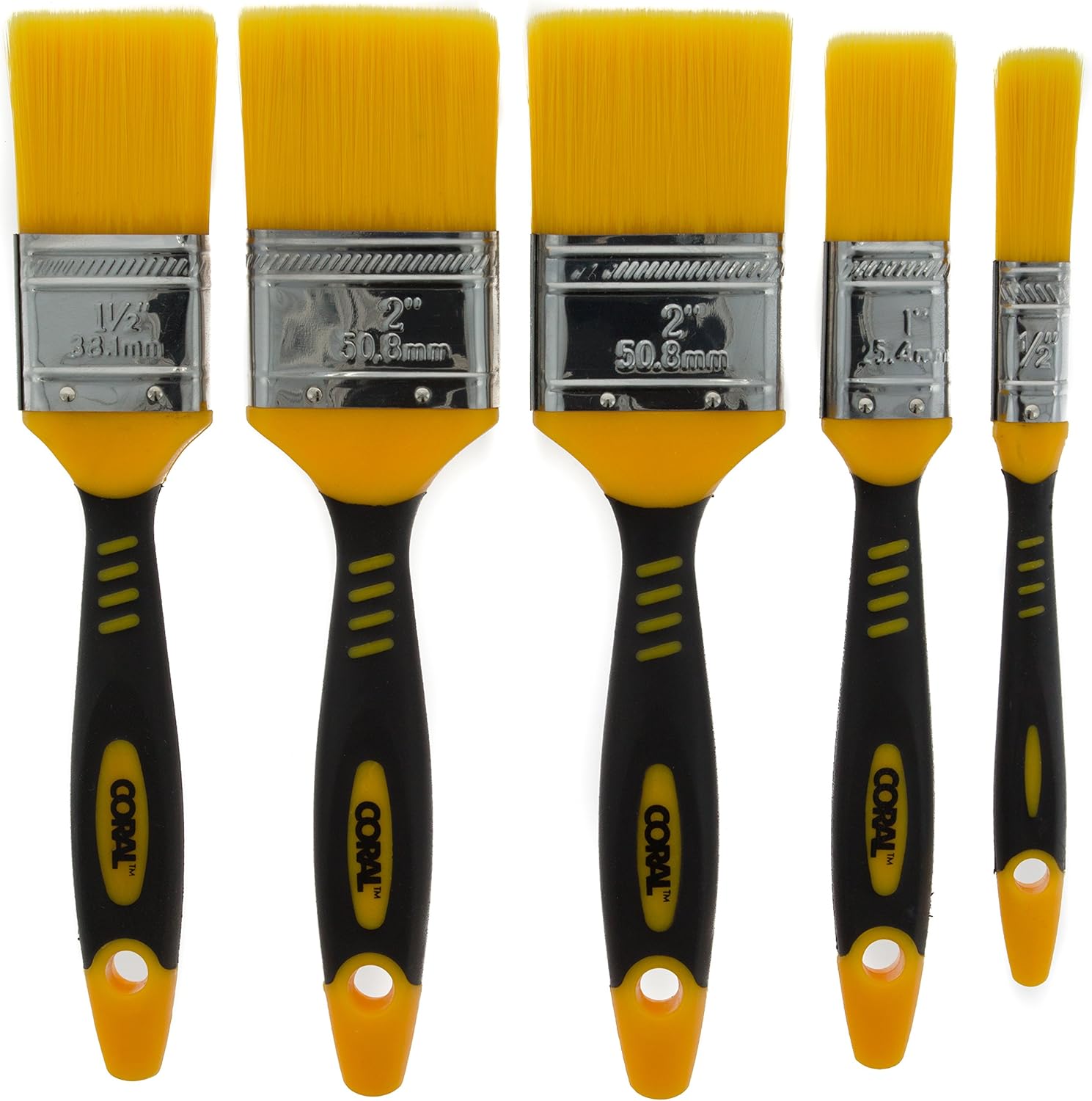 Coral 31417 Zero-Loss 5 Paint Brush Set for a Seriously Good Finish and No Bristle Loss set 5 piece brush pack-0