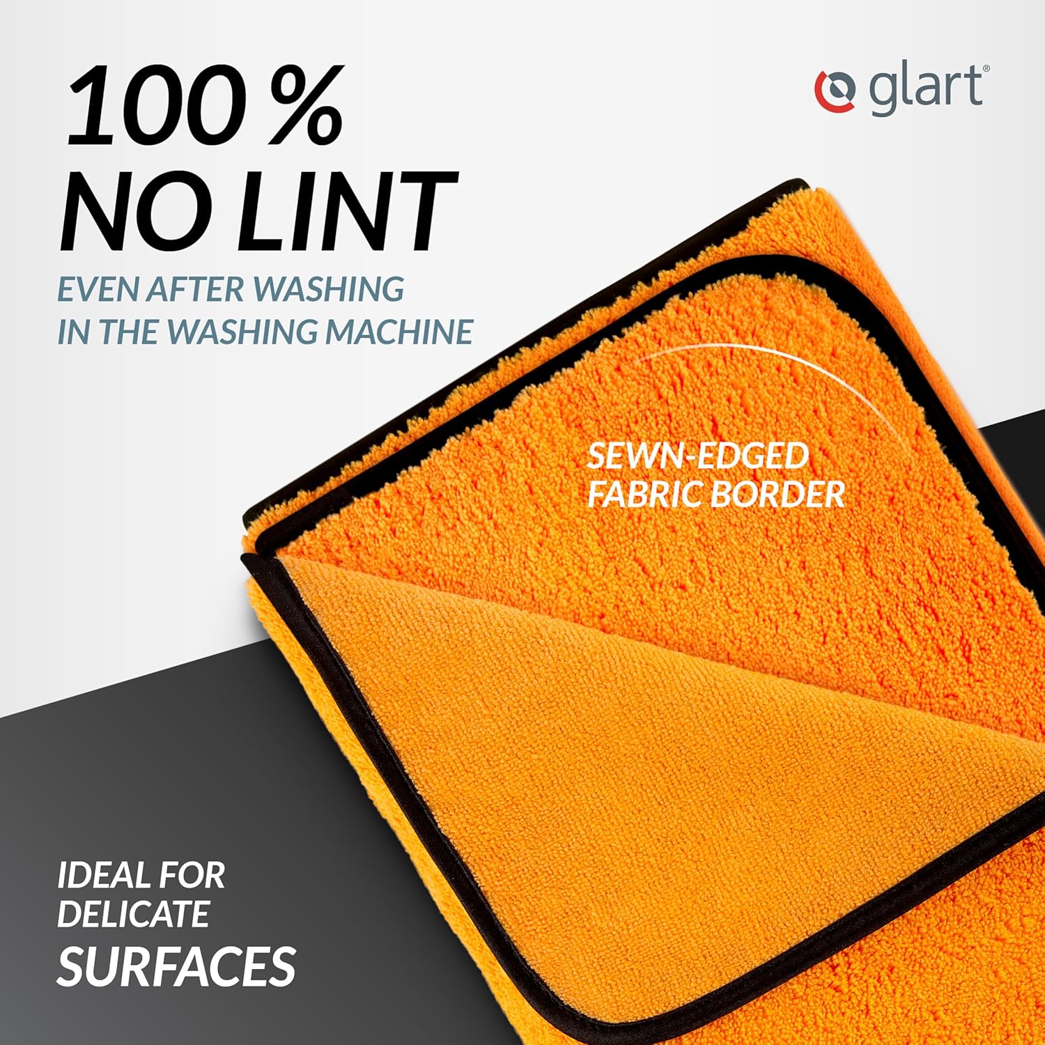 Glart 44WG Watergate super absorbent car microfiber cloth drying towel, 60 x 90 cm, orange, 1 pc. Microfiber cloth for car care, for drying before car polish and after wheel brush-3