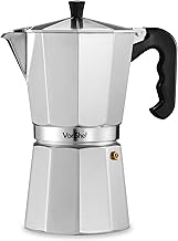 VonShef Stovetop Coffee Maker, 12 Cup Aluminium Italian Espresso Maker, 600ml Gas & Electric Stove Top Moka Pot with Replacement Gasket & Filter