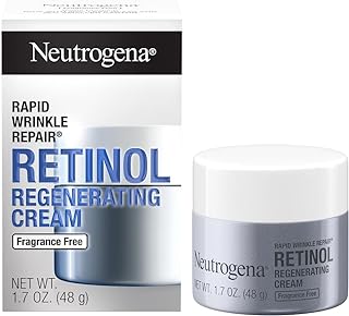 Neutrogena Rapid Wrinkle Repair Hyaluronic Acid Retinol Cream, Anti Wrinkle Cream, Face Moisturizer, Neck Cream & Dark Spot Remover for Face - Day & Night Cream with Hyaluronic Acid & Retinol, 1.7 oz