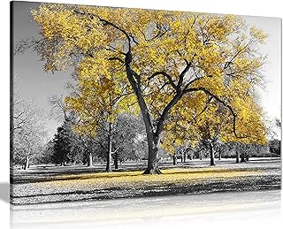 Panther Print, Large Canvas Wall Art, Beautiful Living Room and Bedroom Framed Art, Quality Picture Prints for Walls, Nature Design, Large Tree Yellow Leaves, Print for Special Occasions (30x20 Inch)