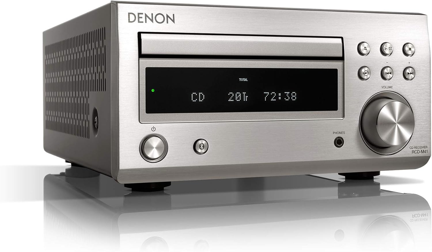 Denon RDCM41DAB Hifi Receiver With CD Player, Audio Receiver HiFi, Bluetooth, 2x30W + Subwoofer PreOut, FM Radio / DAB / DAB+ Tuner, 2x Digital Optical Input & 1x Headphone Output - Silver-0