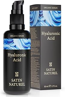 Hyaluronic Acid Serum for Face 50ml, Face Serum Skincare for a Rejuvenated Skin - Collagen Serum for Face with Organic Aloe Vera for Sensitive Skin - Vegan Skin Care by Satin Naturel